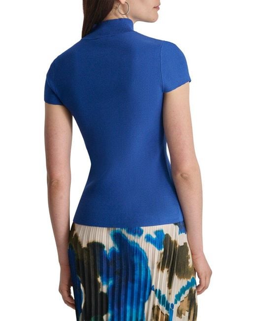 DKNY Blue Mock Neck Sweater