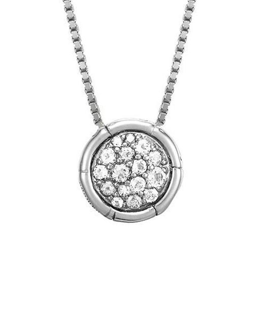 John Hardy White Bamboo Silver Lava Pendant Necklace
