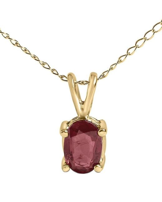 Haus of Brilliance Metallic Colorful Gemstones 14K 0.50 Ct. Tw. Garnet Pendant Necklace