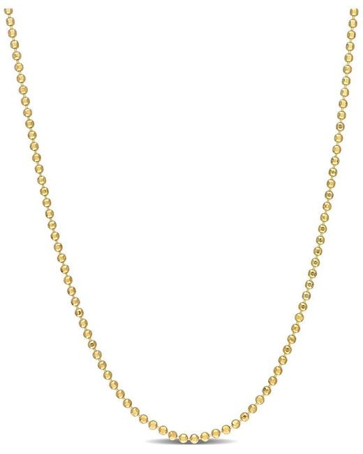 Italian Silver Metallic 18K Over Ball Chain Necklace