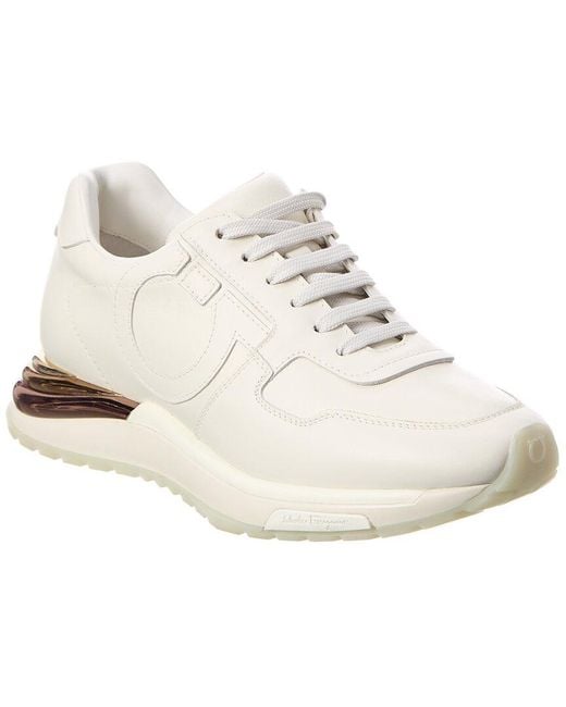 Ferragamo White Brooklyn Leather Sneakers for men