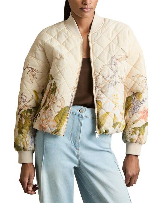 Reiss Natural Nina Print Printed Bomber Jacket