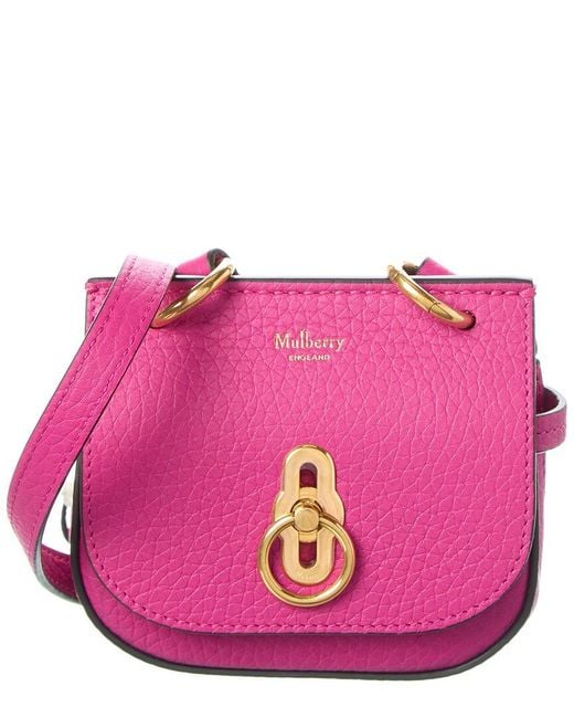Mulberry Pink Amberley Micro Leather Shoulder Bag