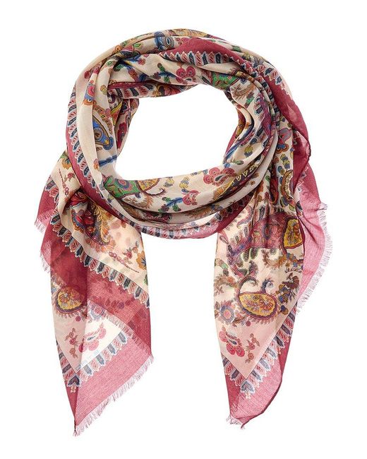 Etro Pink Silk-Blend Scarf