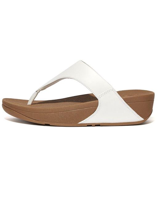 Fitflop White Lulu Leather Toe Post Sandals