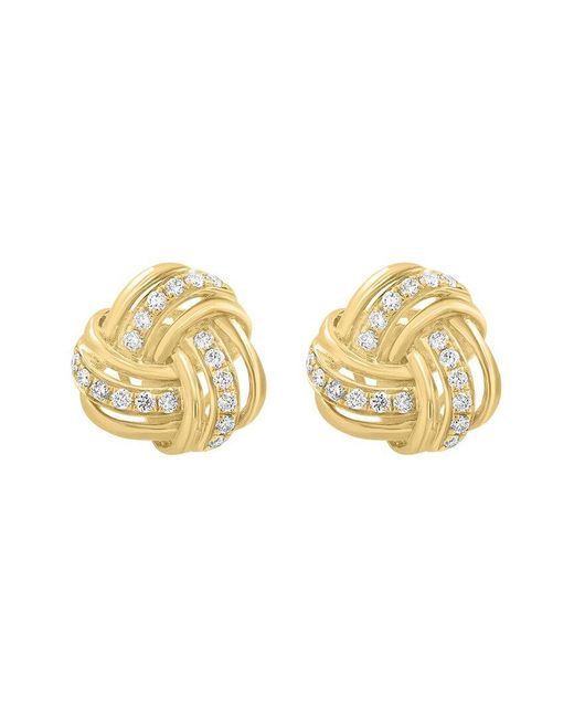 Effy Fine Jewelry Metallic 14K 0.28 Ct. Tw. Diamond Earrings