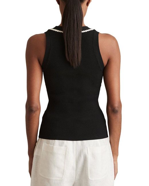 Reiss Black Lanette Colourblock Top