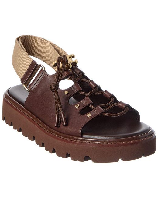 Céline Brown Billie Leather Sandal