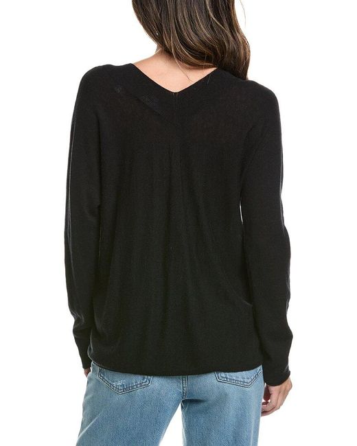 Vince Black Double V-Neck Pullover