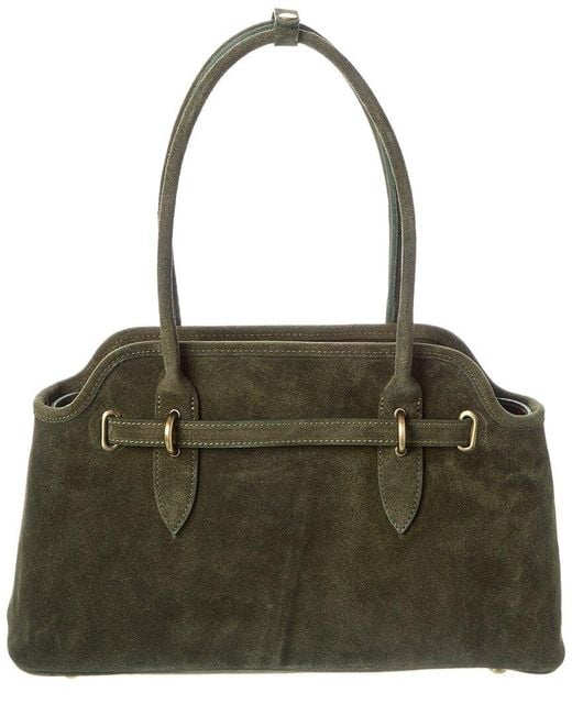 Persaman New York Green Shoulder Suede Bag