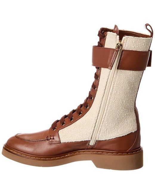Roger Vivier Brown Ranger Canvas & Leather Boot