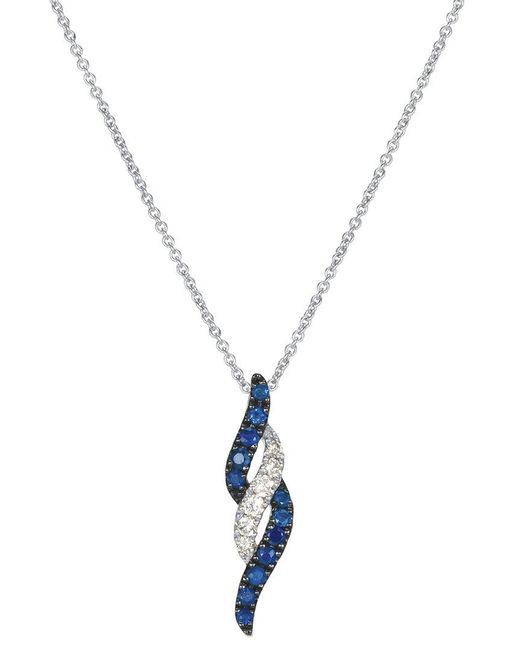 Le Vian Metallic Le Vian Nude Palette 14K 0.24 Ct. Tw. Diamond & Sapphire Pendant Necklace