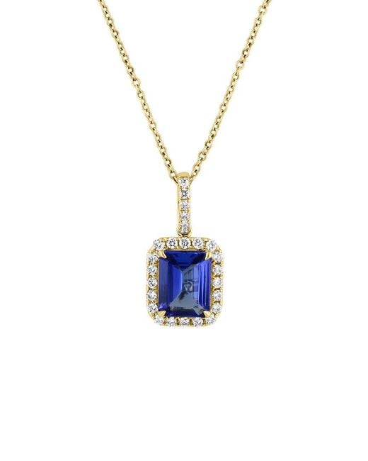 Effy Fine Jewelry White 14K 2.28 Ct. Tw. Diamond & Tanzanite Necklace