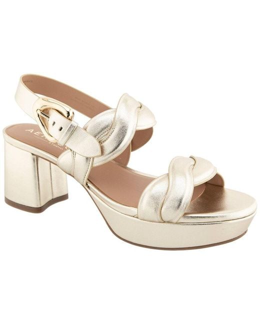 Aerosoles Pink Camea Leather Heeled Sandal