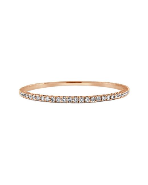 Sabrina Designs White 14k Rose Gold 3.07 Ct. Tw. Diamond Flexible Bangle Bracelet