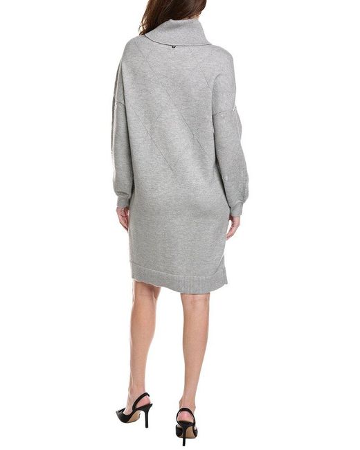 Joseph Ribkoff Gray Sequin Sweater Dress