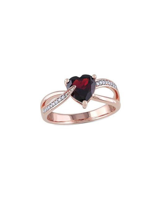 Rina Limor Pink 10k Rose Gold 1.45 Ct. Tw. Diamond & Garnet Ring