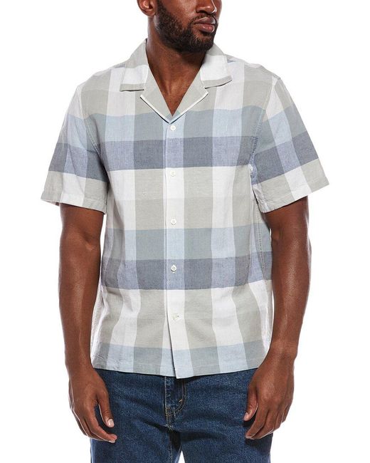 Madewell White Short Sleeve Button Up Linen-Blend Shirt for men