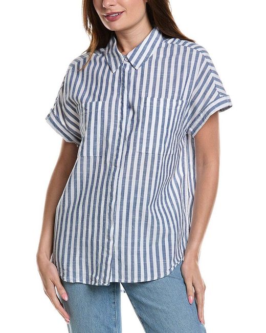 LOLA RIVER Blue Stripe Shirt
