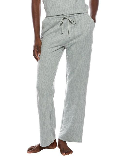 Natori Gray Natori Quilted Geo Knit Jacquard Straight Leg Pant