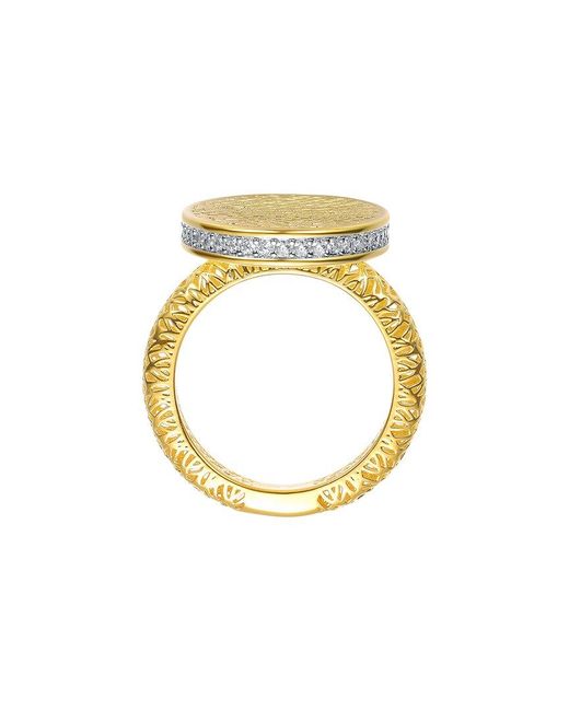 Genevive Jewelry Metallic Rachel Glauber 14K Plated Mesh Design Ring