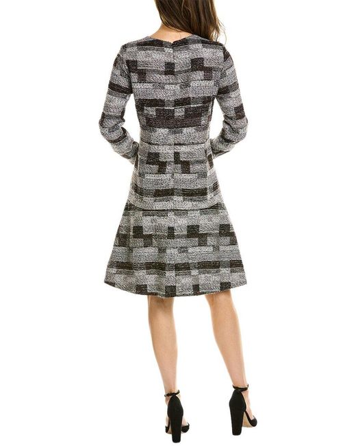 Oscar de la Renta Black Wool-blend Tweed Shift Dress