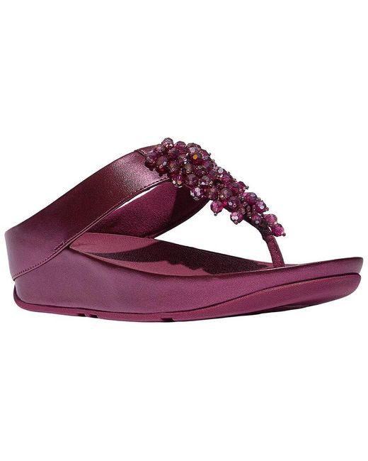 Fitflop Purple Rumba Iridescent Beaded Toe Post Sandal