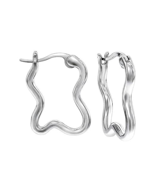 Donatello Gian White Hoop Earrings