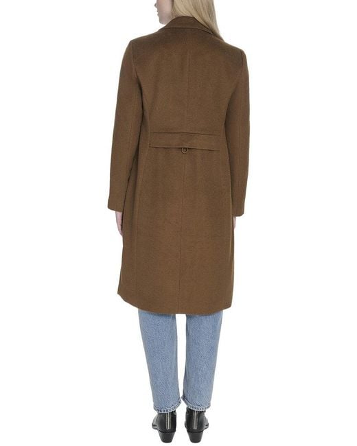 Cole Haan Natural Slick Wool-Blend Coat
