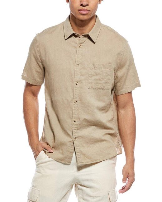 Vince Natural Linen-Blend Button-Down Shirt for men