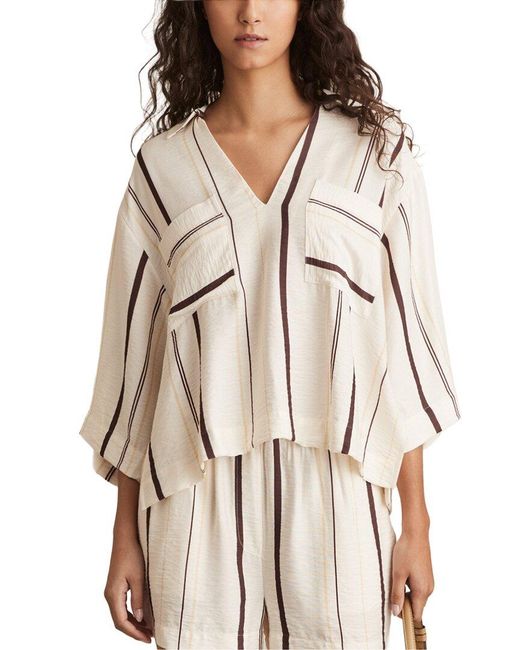Reiss Natural Carlotta Stripe Print Shirt
