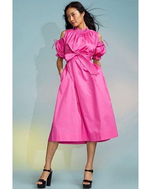 Cynthia Rowley Pink Cold; Shoulder Dress