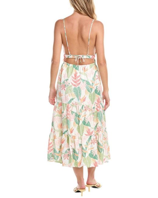 Tori Richard White Takes 2 To Mango Heidi Linen-Blend Maxi Dress