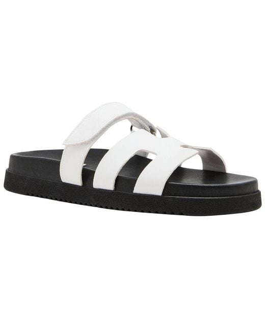 Steve Madden Black Reaves Leather Sandal