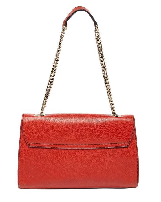 Gucci Red Leather Medium Emily Shoulder Bag (Authentic Pre-Owned)