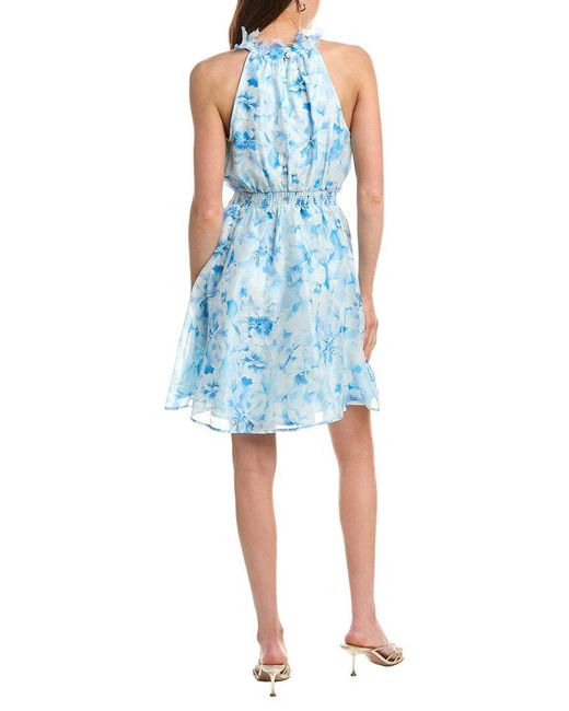 Hale Bob Blue Nala Silk & Linen-Blend Dress