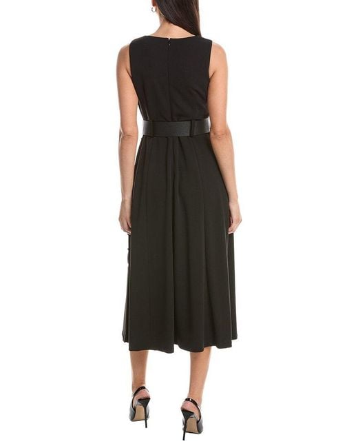 Anne Klein Black Side Button Down Midi Dress