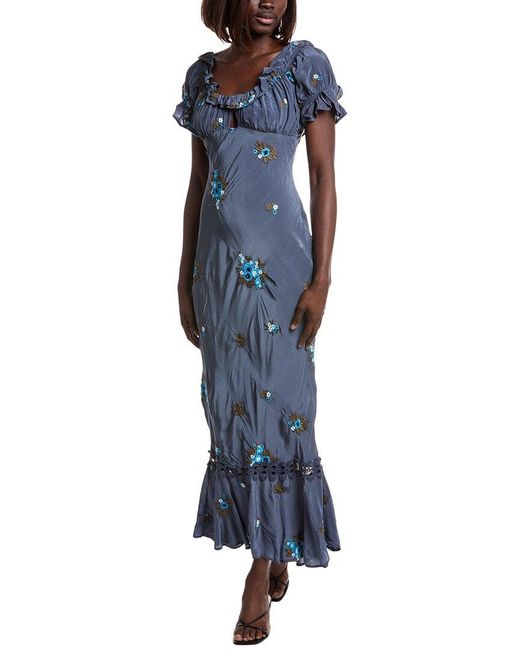 Free People Blue Bali Santa Cruz Dress
