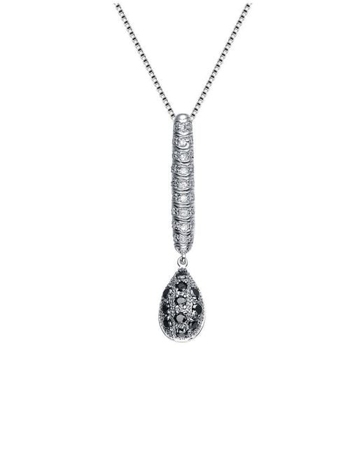 Genevive Jewelry White Silver Cz Pendant
