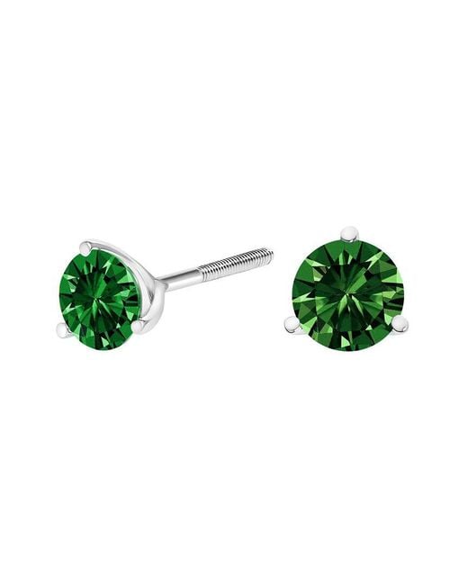 Haus of Brilliance Green 14K 1.50 Ct. Tw. Lab-Grown Diamond Stud Earrings
