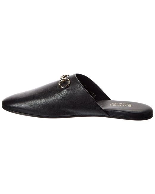 Gucci Black Horsebit Leather Mule