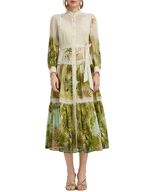 MIRA RICHI Green Midi Dress