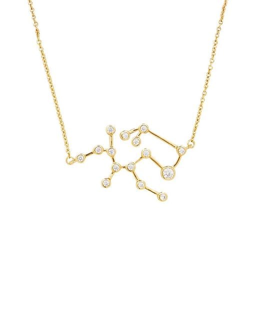 Sterling Forever Metallic When Stars Align Constellation Sign 14K Plated Cz Necklace