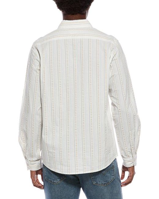 Slate & Stone White Textured Button Shirt for men