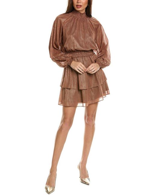 LOST AND WANDER Brown Lost + Wander Downtown Lights Mini Dress