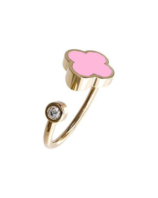 Gabi Rielle Pink 14K Over Agate Cz Stackable Ring