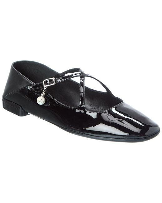 Jimmy Choo Black Eleri Patent Ballerina Flat