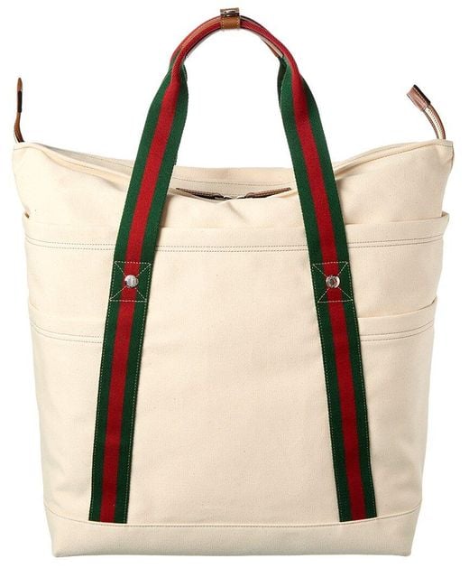 Gucci Natural Coat Of Arms Large Canvas Tote for men