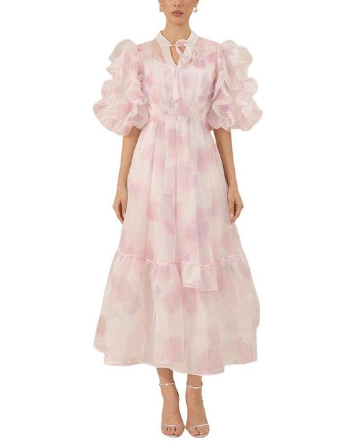 MIRA RICHI Pink Embellished Maxi Dress