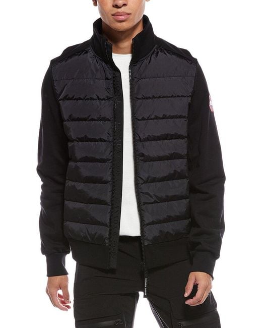 Canada Goose Black Hybridge Huron Full Zip Down Hoodie for men